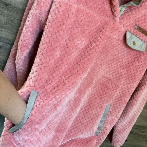 Simply Southern Pink Soft Fuzzy Jacket women’s L excellent pre-worn condition - Picture 6 of 13